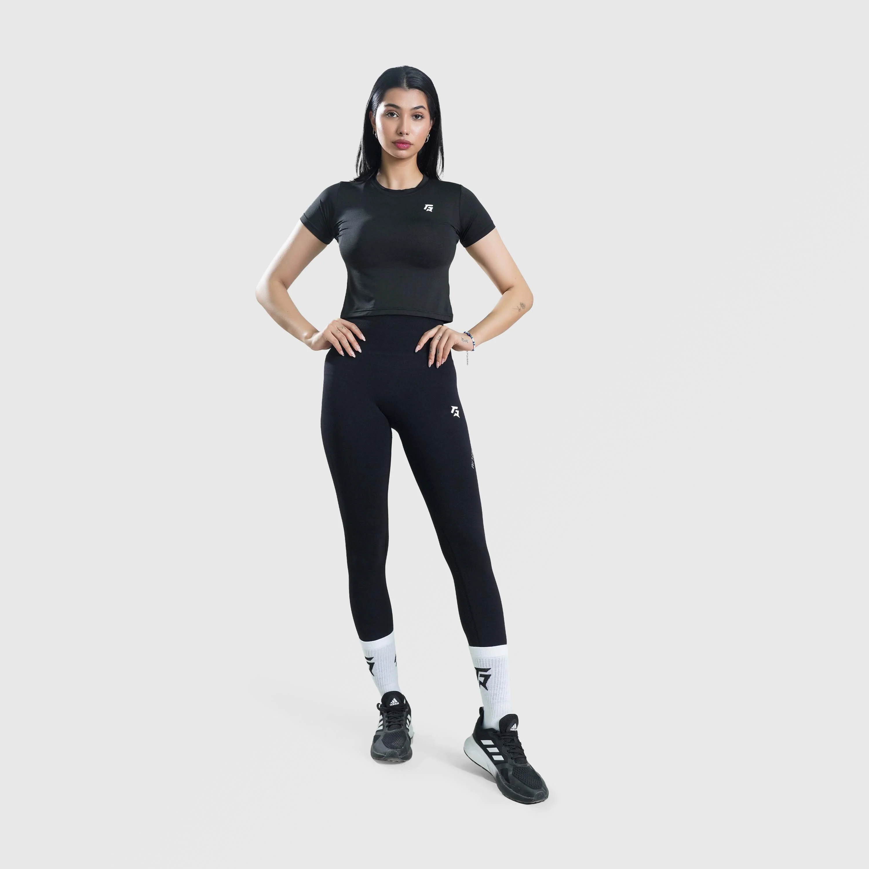 W024 Cropped Tee (Black) - Image 4