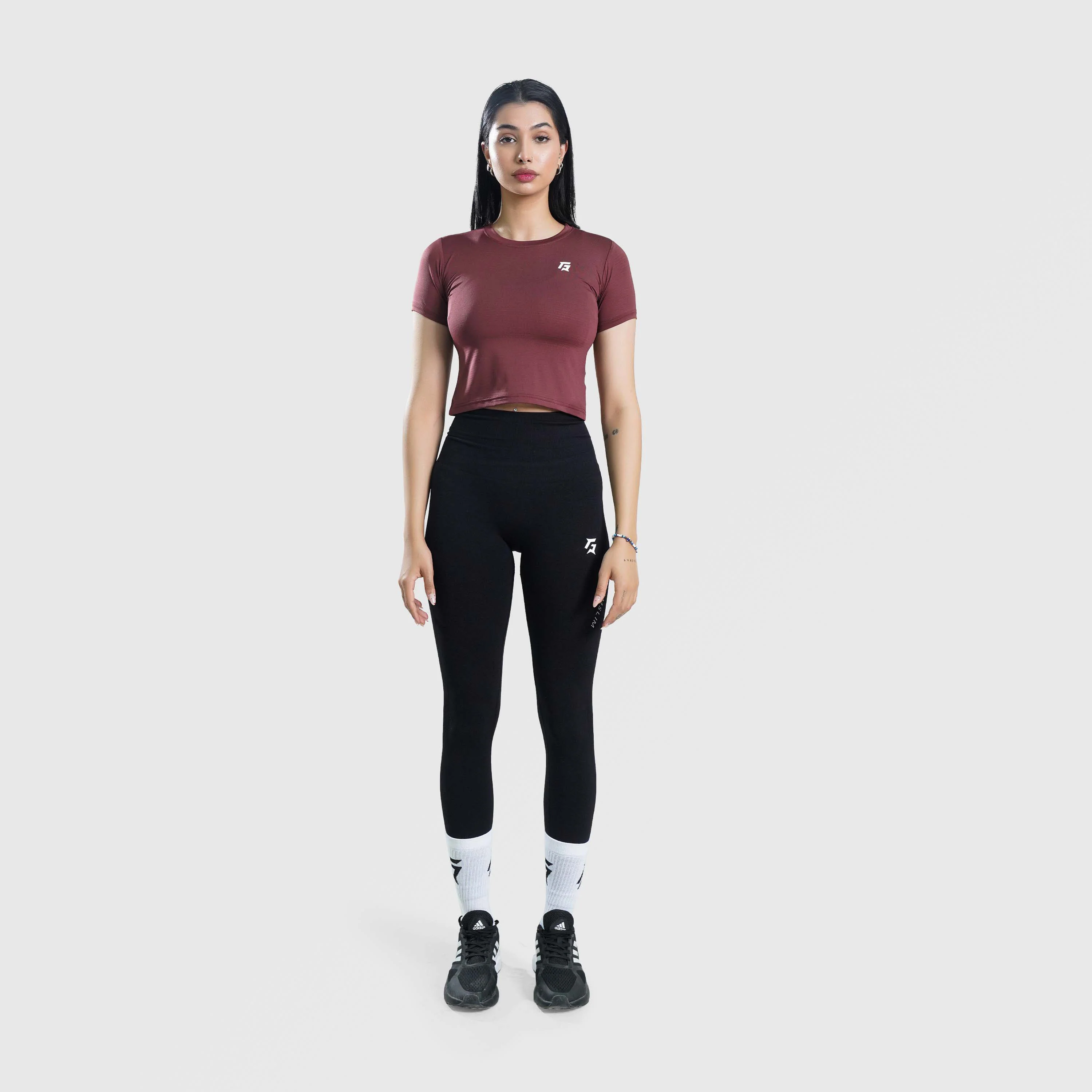 W024 Cropped Tee (Maroon) - Image 4