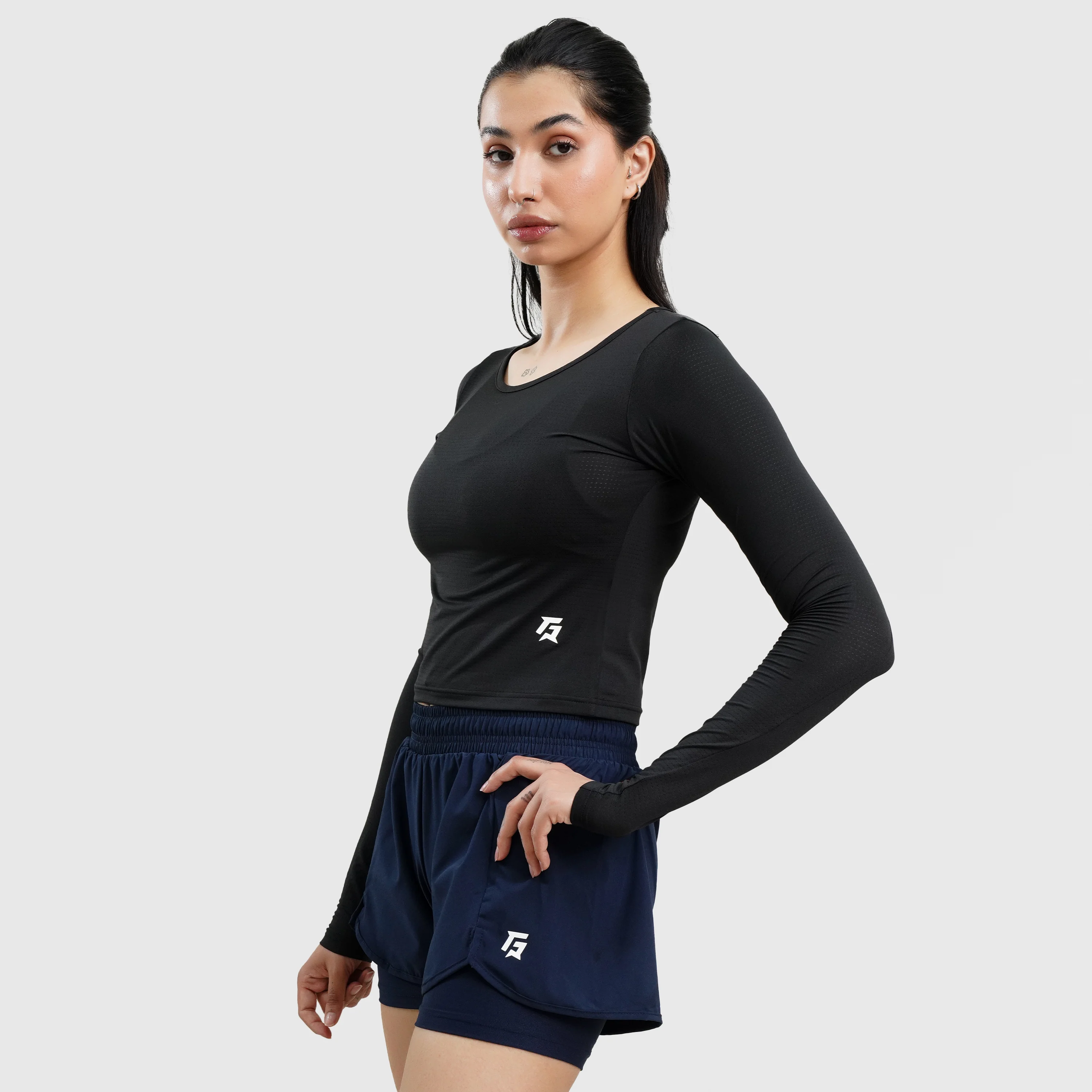 W024 Long Sleeves Tee (Black) - Image 3