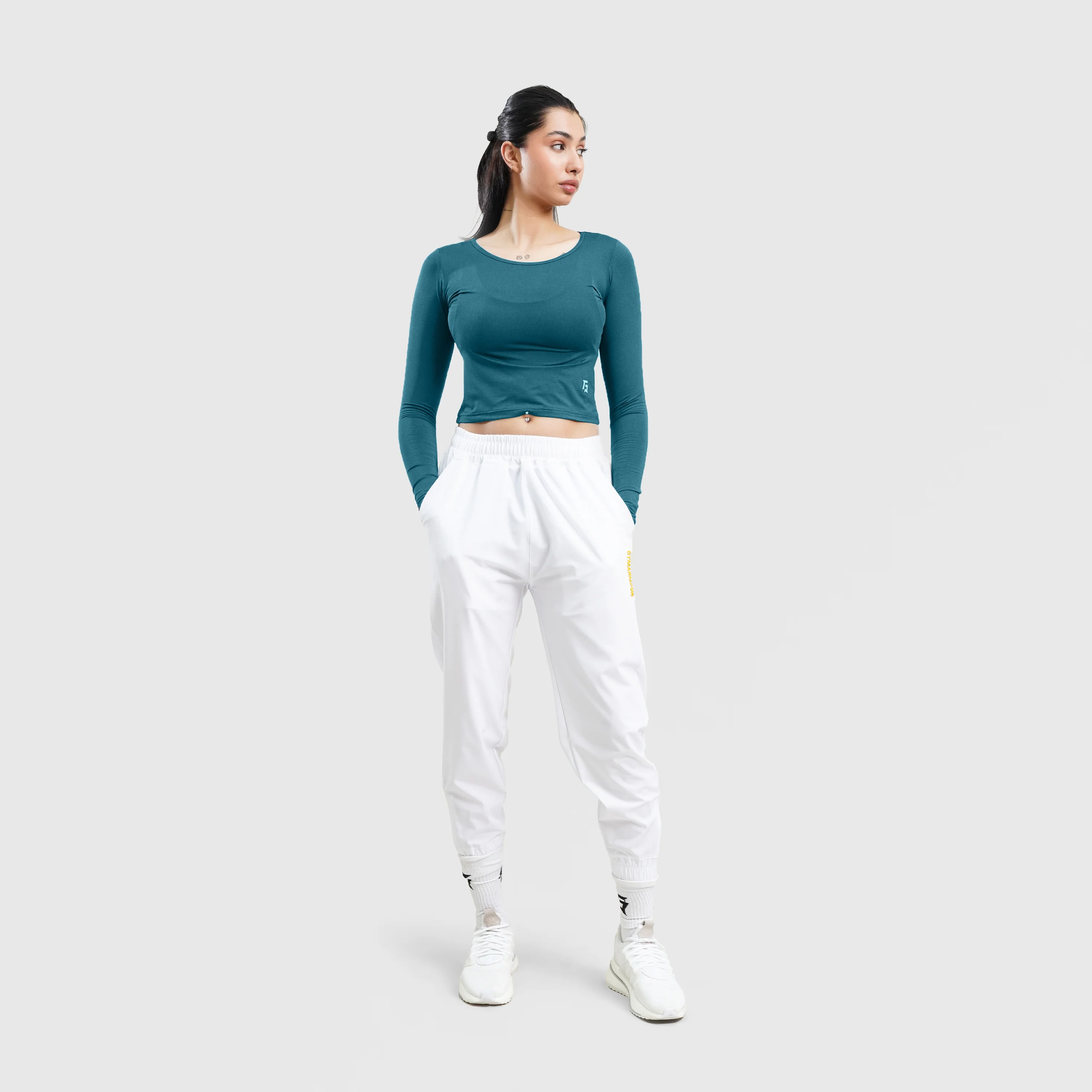 W024 Long Sleeves Tee (Teal) - Image 4