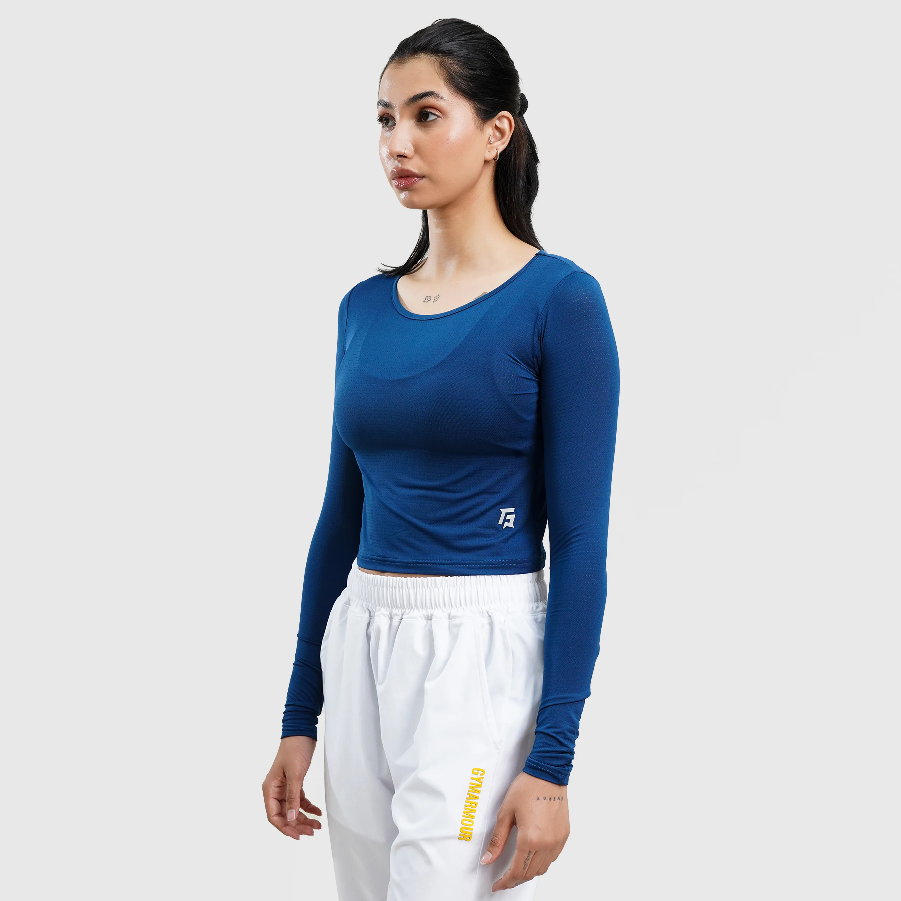 W024 Long Sleeves Tee (Navy) - Image 3